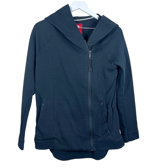 Nike Women’s Tech Fleece Cape Hooded Zip Up Black Jacket Sweatshirt Size Medium - Picture 6 of 16